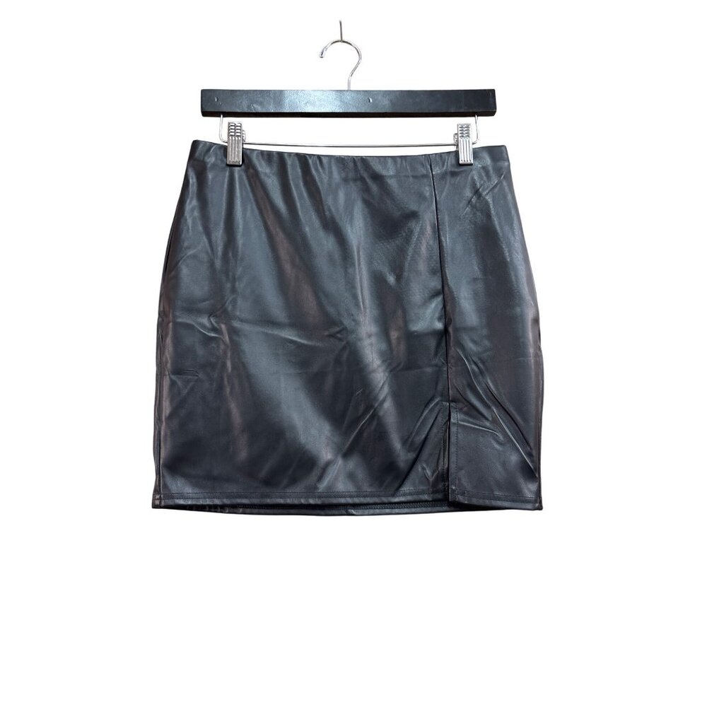 Black Faux Leather Mini Skirt